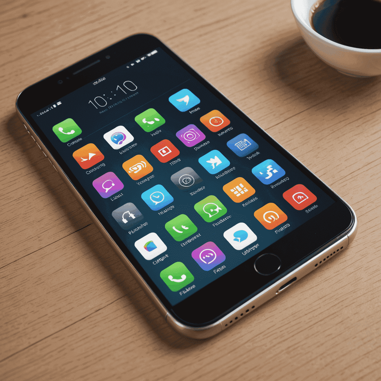 A modern smartphone displaying various app interfaces, showcasing the versatility of mobile app development for iOS and Android platforms. The image highlights sleek design elements and user-friendly interfaces.