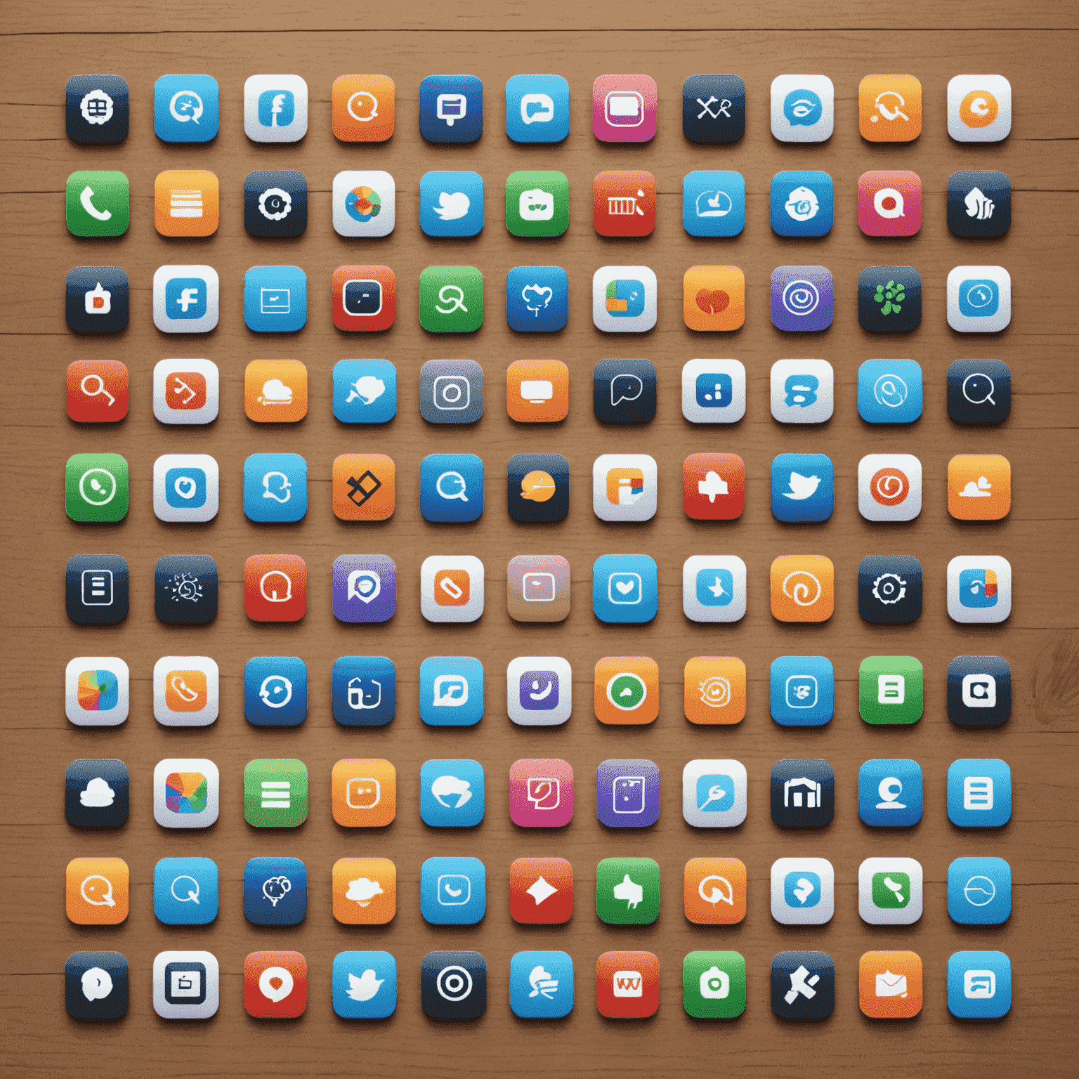 Collage of popular mobile app icons and interfaces, representing current trends in app development